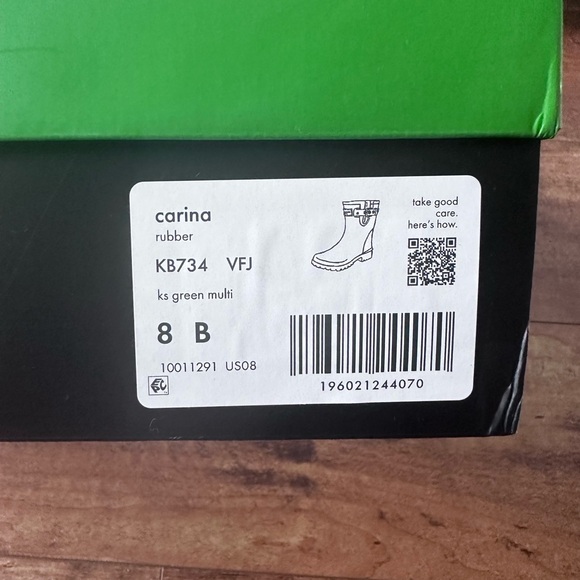 Kate Spade Green and Black Mid-Calf Rain Boots - Picture 5 of 6